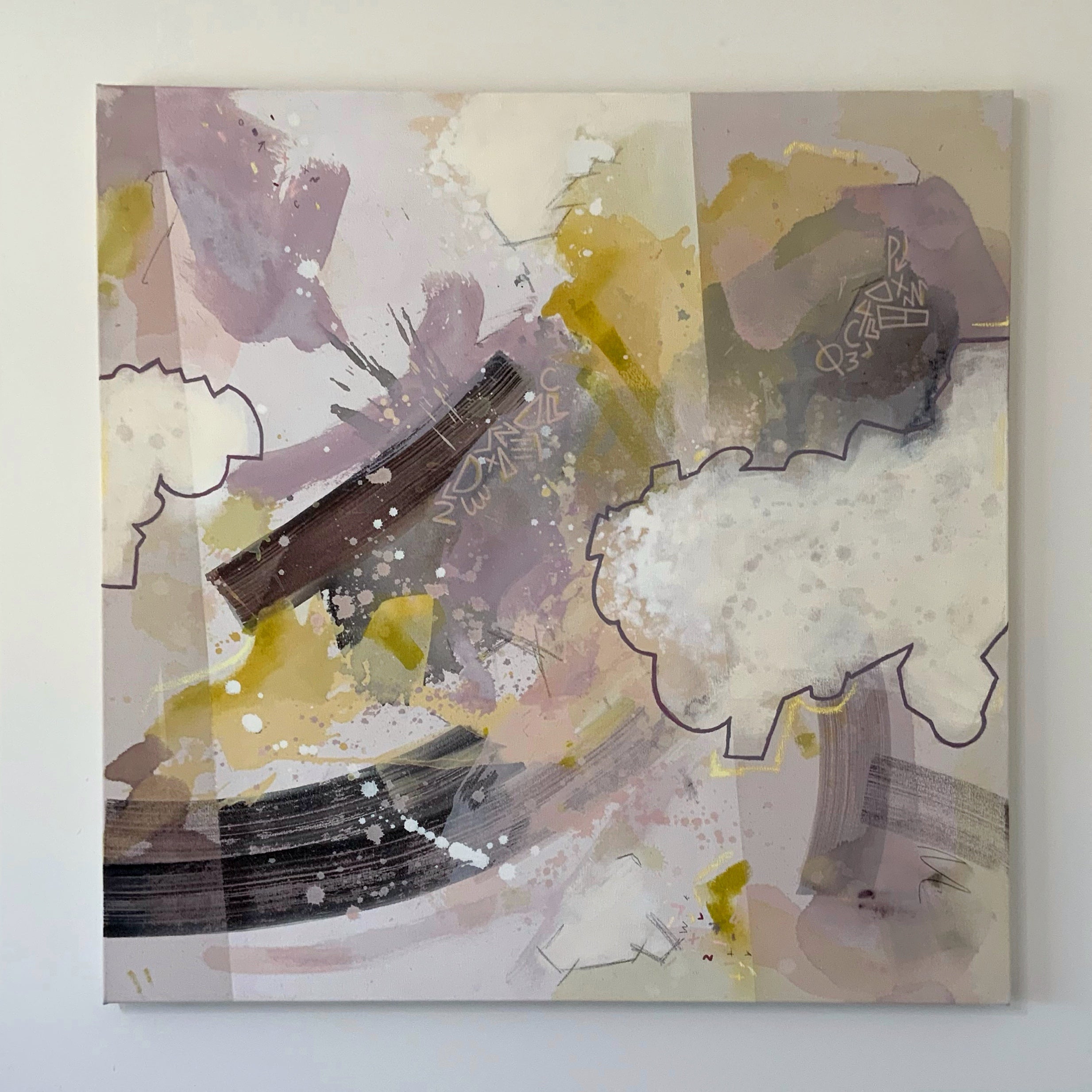 Don't forget to breathe (36" x 36")  - #2 of 3 - Acrylic and mixed media on canvas